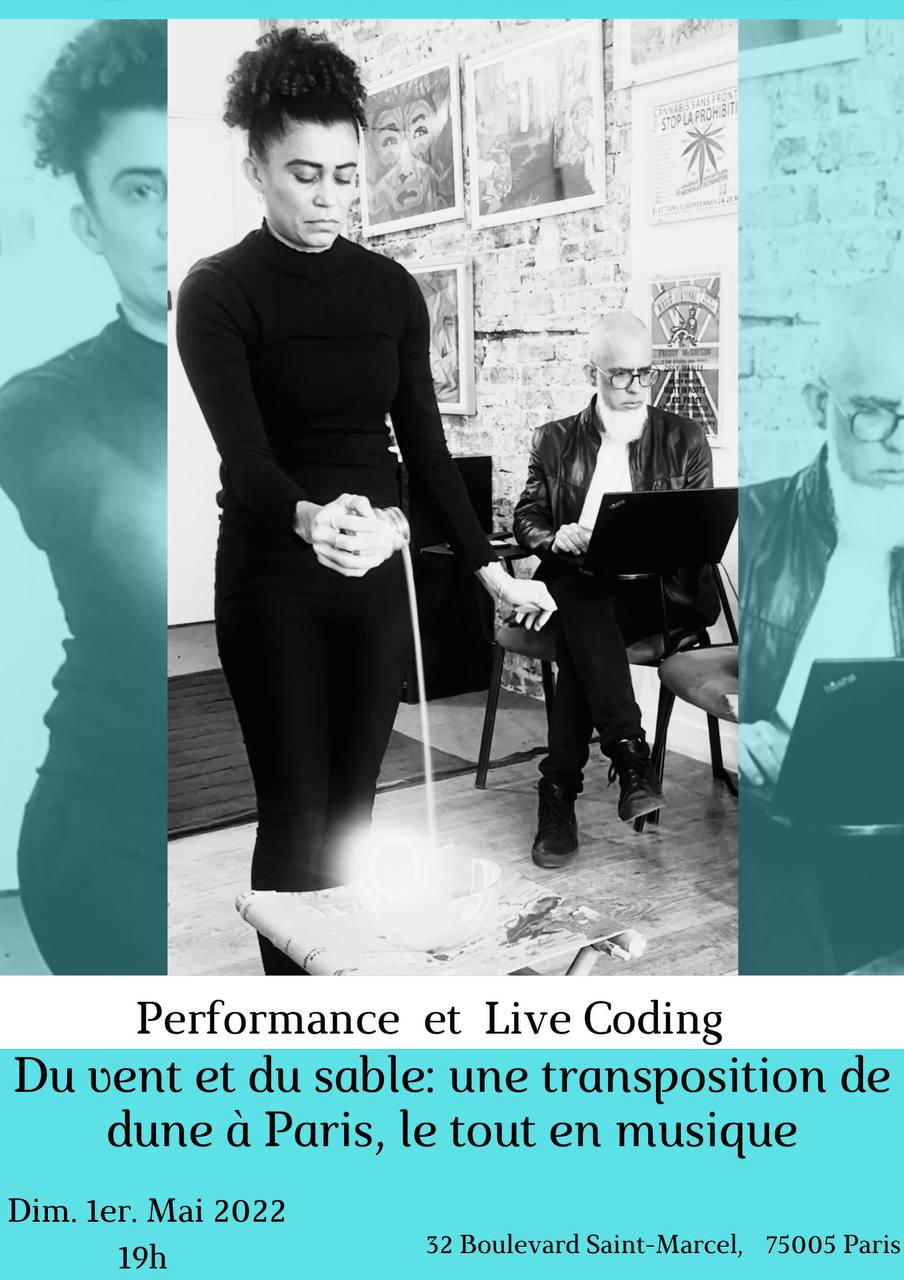 Advertising flyer of the performance: Du vent et du sable